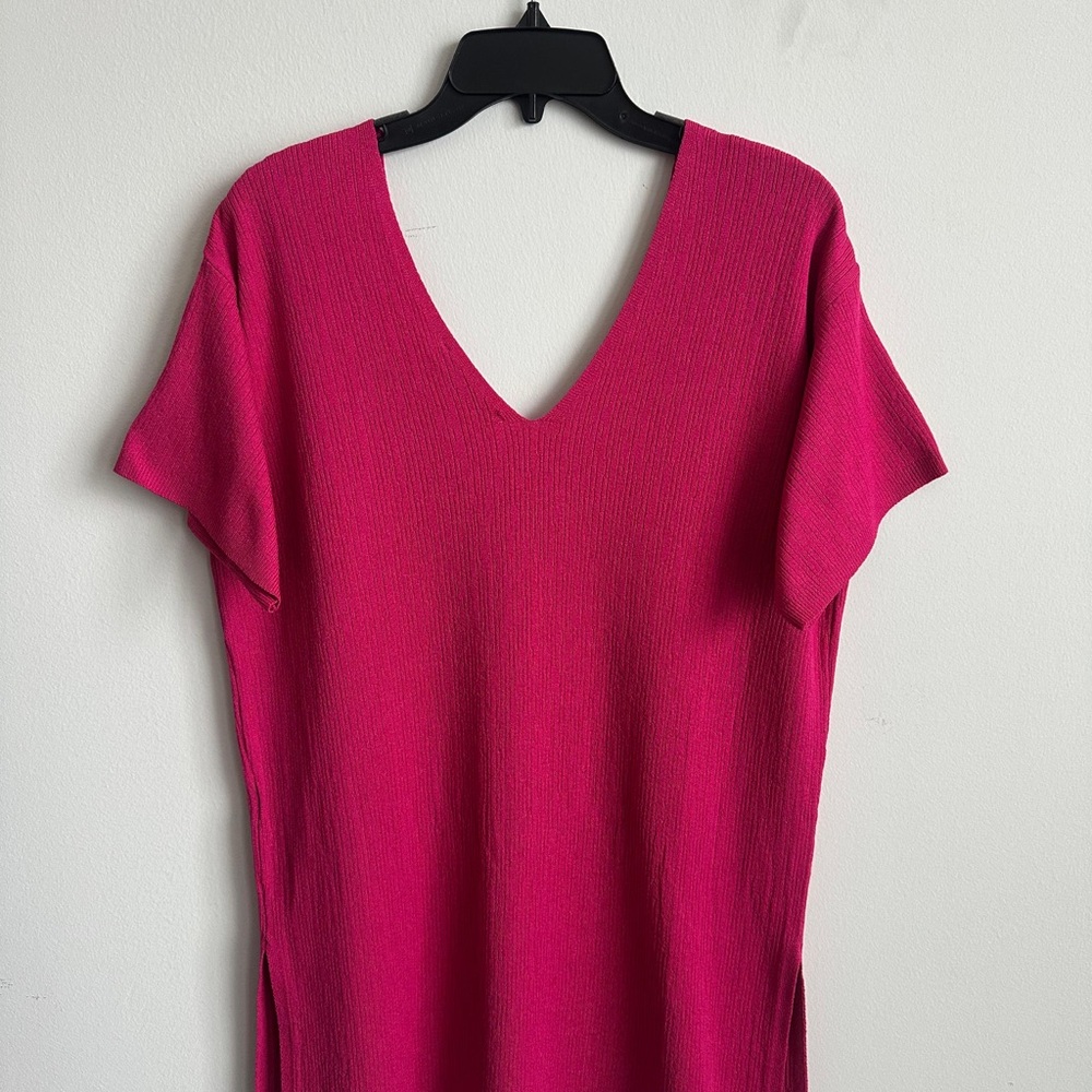 Zara Fuchsia Pink Textured Knit Top Small Size